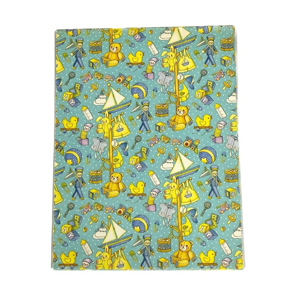 Vintage 70's 80's Baby Shower Gift Wrap Wrapping Paper 4 Designs one sealed